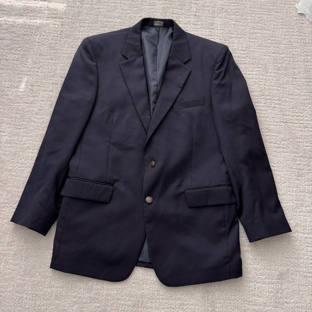 Jos. A. Bank Classic Collection Mens Navy Blue Blazer Crest Brass Buttons 42R